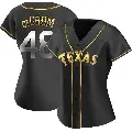 Women's No.48 Jacob deGrom Texas Rangers Gold Replica Black en Alternate Jersey