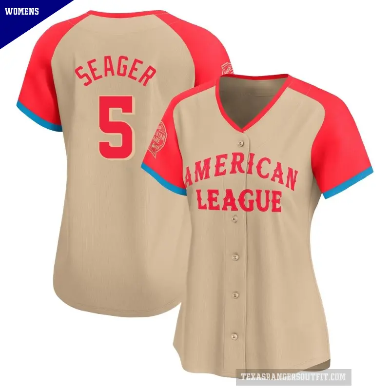 Women's No.5 Corey Seager Texas Rangers Cream Limited American League 2024 All-Star Game Jersey