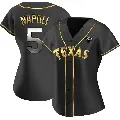 Women's No.5 Mike Napoli Texas Rangers Gold Replica Black en Alternate 2023 World Series Jersey