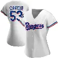 Women's No.53 Adolis Garcia Texas Rangers White Replica Home 2023 World Series Champions Jersey
