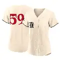 Women's No.59 Brett Martin Texas Rangers Cream Replica 2023 City Connect Jersey