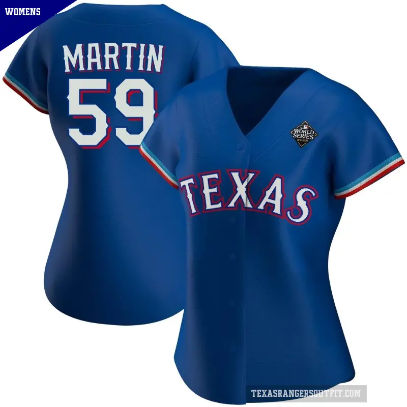 Women's No.59 Brett Martin Texas Rangers Royal Authentic Alternate 2023 World Series Jersey