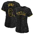 Women's No.6 Josh Jung Texas Rangers Black Authentic Snake Skin City Jersey