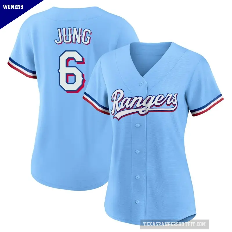 Women's No.6 Josh Jung Texas Rangers Light Blue Replica Alternate Jersey