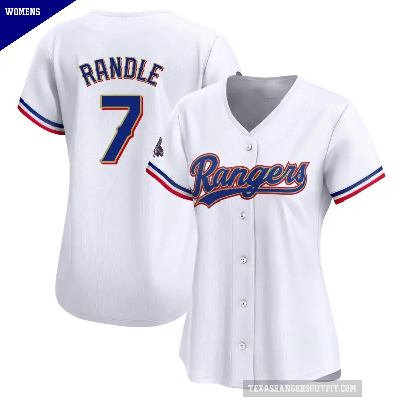 Women's No.7 Lenny Randle Texas Rangers Gold Limited White 2024 Collection Jersey