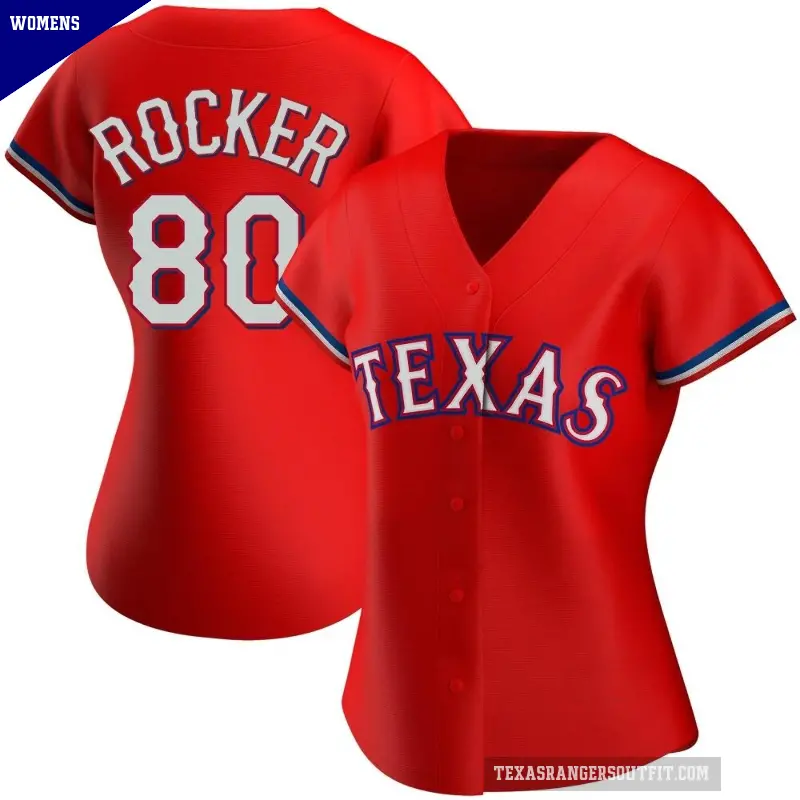 Women's No.80 Kumar Rocker Texas Rangers Red Replica Alternate Jersey