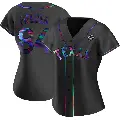 Women's No.84 Prince Fielder Texas Rangers Black Replica Holographic Alternate 2023 World Series Jersey