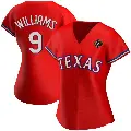 Women's No.9 Ted Williams Texas Rangers Red Replica Alternate 2023 World Series Jersey