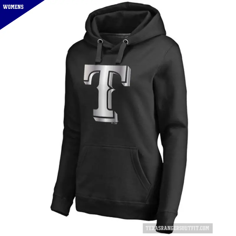 Women's Texas Rangers Black Platinum Collection Pullover Hoodie -