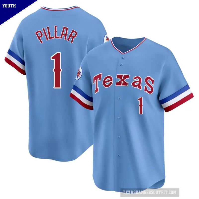 Youth No.1 Kevin Pillar Texas Rangers Light Blue Limited Cooperstown Collection Jersey