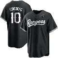 Youth No.10 Jim Sundberg Texas Rangers White Replica Black 2023 World Series Jersey