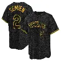 Youth No.2 Marcus Semien Texas Rangers Black Replica Snake Skin City Jersey