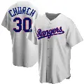 Youth No.30 Marc Church Texas Rangers White Replica Home Cooperstown Collection 2023 World Series Champions Jersey