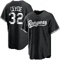 Youth No.32 David Clyde Texas Rangers Black/White Replica Jersey