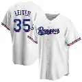 Youth No.35 Jack Leiter Texas Rangers White Replica Home 2023 World Series Champions Jersey