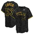 Youth No.53 Adolis Garcia Texas Rangers Black Replica Snake Skin City 2023 World Series Jersey
