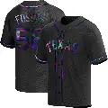 Youth No.56 Justin Foscue Texas Rangers Black Replica Holographic Alternate Jersey