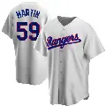 Youth No.59 Brett Martin Texas Rangers White Replica Home Cooperstown Collection Jersey