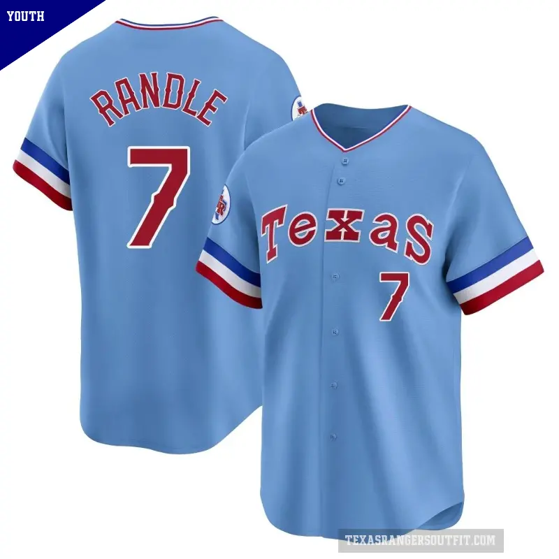 Youth No.7 Lenny Randle Texas Rangers Light Blue Limited Cooperstown Collection Jersey