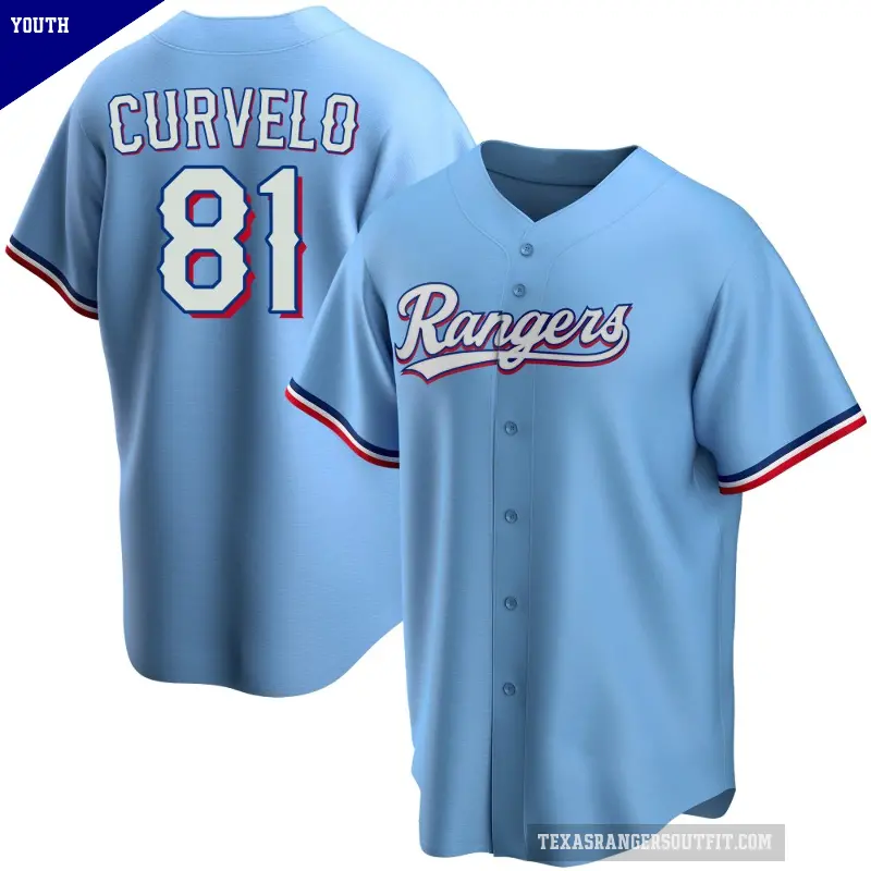 Youth No.81 Luis Curvelo Texas Rangers Light Blue Replica Alternate Jersey